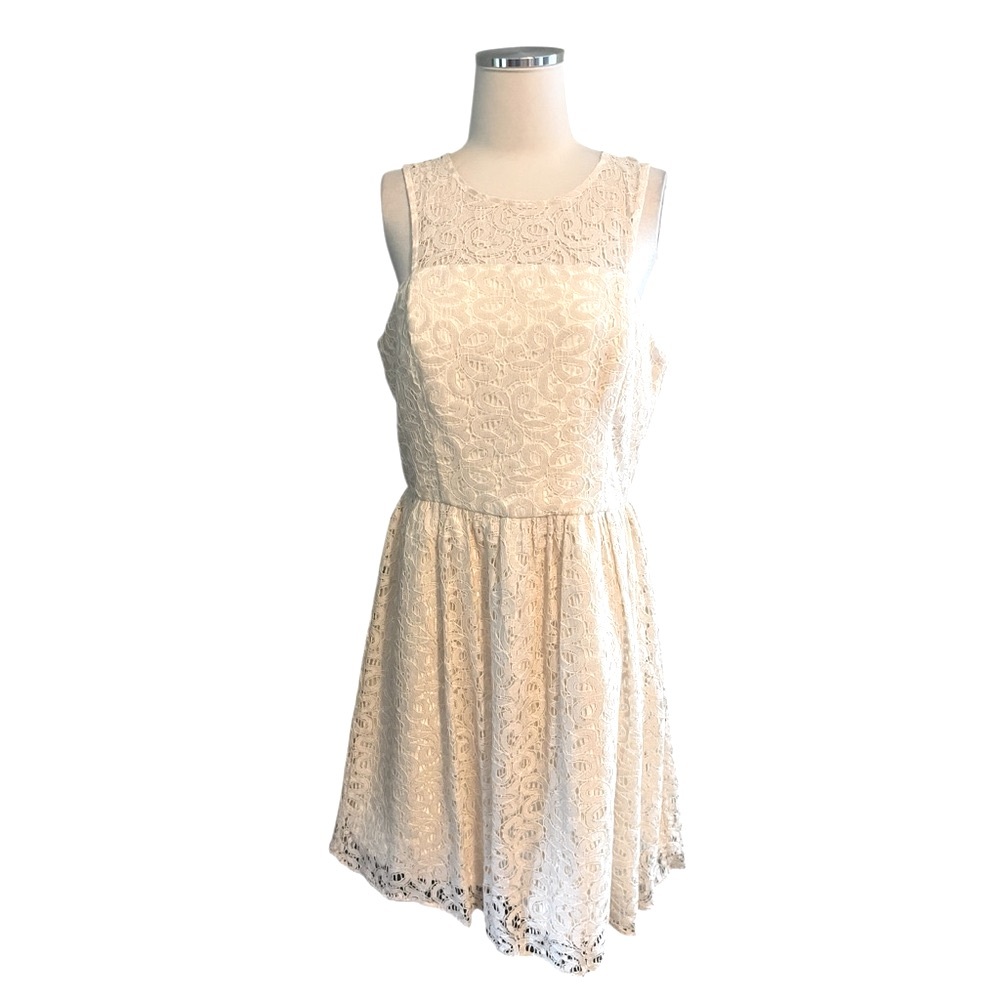 NWT ($108) Limited Cream Lace Fit & Flare Midi Dress Sz 10 - Picture 4 of 11